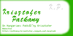 krisztofer patkany business card